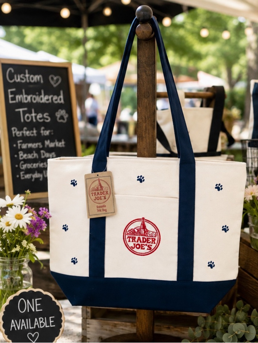 🐾🐶 Trader Joe’s Large Canvas Tote NWT